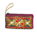 Embroidered Vintage Hand PURSE Handbag For Women Girls with Wrist Strap Pakistani Traditional Cultural Party Wear Bag Sindhi Balochi Pashtun Multicolor Embroidery & Sequins Work ZENZ. 