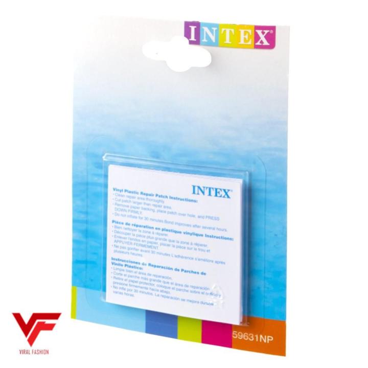 INTEX Repair Patches 3"X3" Square Patch (6 Patches Pack) INTEX Plastic Repair Patch For Swimming Pools Intex Swimming Pool Wet Set Pool Plastic Repair Puncture Patch- 59631