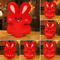 Rabbit Plush Pendant Blessing Word 2023 Bunny Year Cartoon Plush Doll Key Ring Pendant. 
