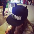 Fashion Accessories Monster Ear Cap with Devil Horns Black Sports Hip Hop Snapback Hat for Women Men. 