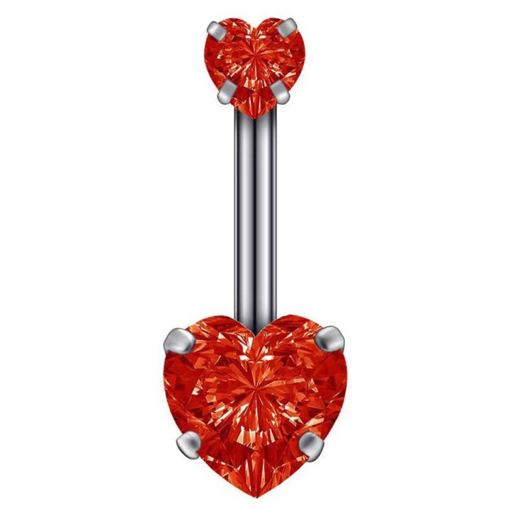 Belly Navel Stud Exquisite Shape Women Shiny Heart Style Belly Piercing Ring