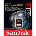 SanDisk - 64GB - EXTREME PRO - 170mb/s - SDXC Card - UHS-I / U3 / V30 / Class 10. 