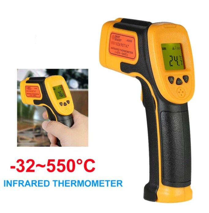 Smart Sensor Non-Contact Digital AS530 LCD Infrared Thermometer -32~550C /-26~1022F Temperature Meter IR Industrial Thermometer