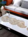 Gold Table Runner, Leaf Center Table Dressing Table Non-Slip Dining Mat. 