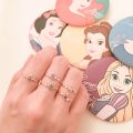 Korean Fashion Adjustable Crown Ring Disney Princess Ring Cincin 925 Silver Open Crown Ring Girl Fairy Princess Ring. 