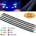 Yellow-30cm 15 LED Waterproof Flexible Car Strip Light Motor Bar String Daytime Running Tape. 