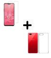 Oppo A3S Value Kit: Tempered Glass Screen Protector, Transparent Back Cover. 