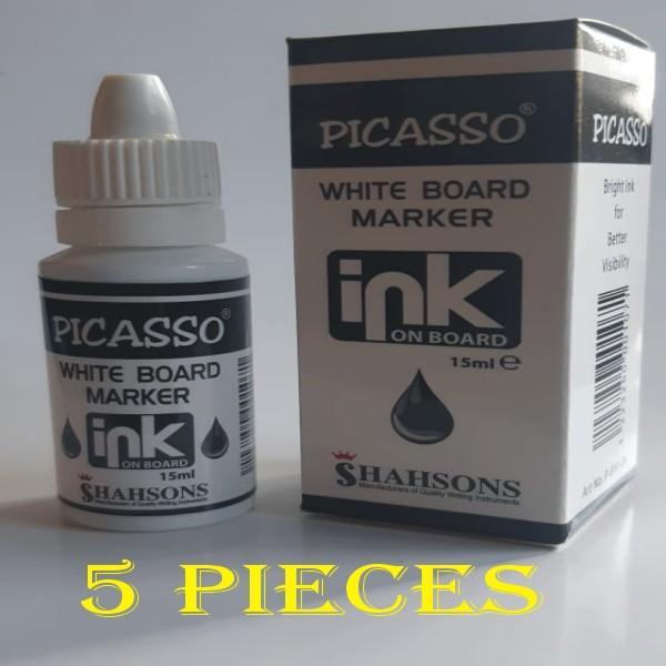 PICASSO White Board Premium Quality Black Marker Ink - 15ml 5Pcs