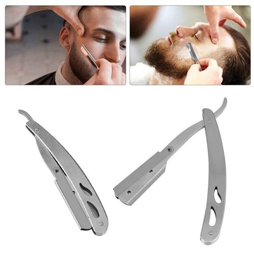 Men's Prfoessional Stainless Steel Straight Barber Blade Shaving Razor Folding Shaving Shaver For Barber Salon Beard Shaving Personal Use Chrome Finishing Anti Slip Straight Shaving Razor