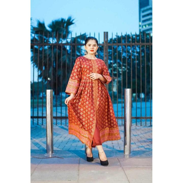 Smars%20Fashion%20%20Stitched%20Printed%20Silk%20Open%20frock%20Maxi%202pc%20Dress%20for%20Women%20and%20Girls%20-%20Image%205