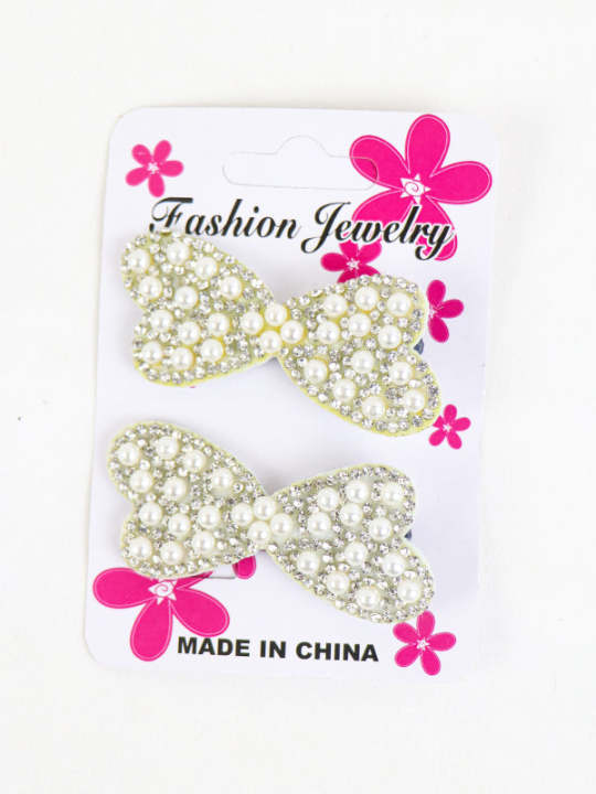 Pack Of 2 Hair Clip For Girls Multidesign White