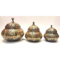 Pure Brass Beautiful Pots...Set if 3...Special Introductory Price !!!!!!!. 