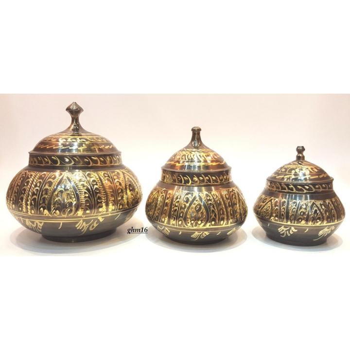 Pure Brass Beautiful Pots...Set if 3...Special Introductory Price !!!!!!!