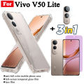 Vivo V50 Lite Shockproof Phone Case for Vivo V50Lite 5G V40 Lite Anti Spy Privacy Full Coverage Tempered Glass Screen Protector and Lens Film. 