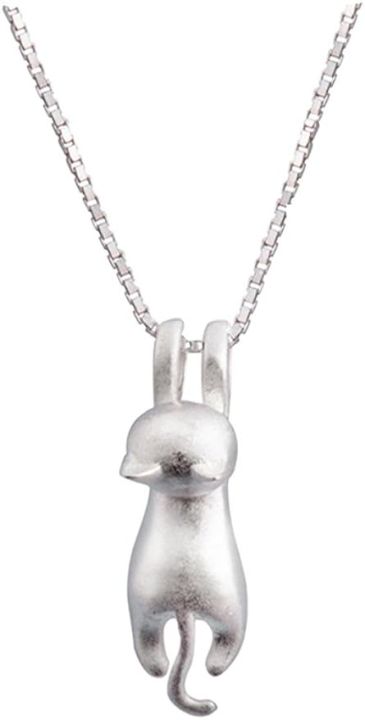S925 Sterling Silver Cat Necklaces Cat Jewelry for Women Cat Gifts for Cat Lovers Cat Lover Gifts for Women Cat Lady Gifts Silver Cat Pendant Collarbone Necklace