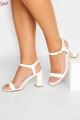 Women Fashion White Block Heels Sandal. 