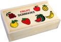 Wooden Dominos Game Set Fruit Theme Puzzles. 
