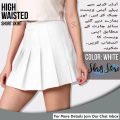 Skirts Store Women's High Waisted Casual Dress, School Uniforms Solid Pleated Short Skirt - Skirt For Women - Night Skirt For Women - White Skirt. 