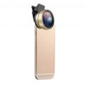 Universal Mobile Phone Lens 2 in 1 Universal 37mm 0.45X 49UV Wide Angle Macro Cell Phone Camera Lens Kit Phone Accessories-Golden. 