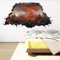 Halloween Wall Decals, Volcano and Lava 3D Wall Art Stickers Party Props for Home Living Room Décor. 