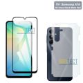 2 IN 1 Samsung A16 9D 21D Tempered Glass Screen Protector + Back Matte Protector Soft Skin Sheet Film Protection Carbon Fiber Full Glue Edge to edge OG HD Plus For Galaxy A16 - Transparent. 