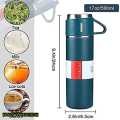 Vacuum Flask Set With 3 Cups, 500 Ml. 
