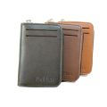 KaiHua RFID Blocking Wallet for Men – PU Leather Zipper Card Holder with 13 Card Slots, Compact & Casual. 