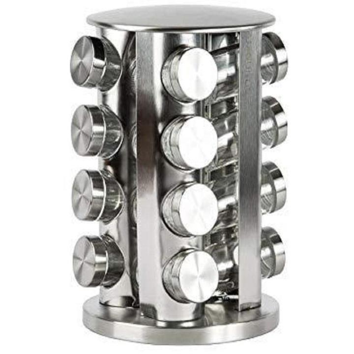 16 Revolving Wooden Masala Jar With Stand