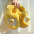 Kawaii Sanrio Gudetama Cotton Plush Cartoon Slippers Half or All Inclusive Indoor Anti Slip and Warm Girls Slipper In The Winter. 