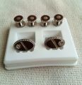 Black Cufflinks and Qamees/ Shirt Studs Set for men. 