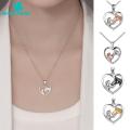 Green Home Choker Necklace Lustrous Love Heart Girls And Horse Pendant Necklace. 