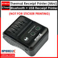 SpeedX Bt450m Mini Portable Bluetooth + USB Printer 57mm Raseed Receipt Printer. 