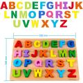 Wooden Alphabet – ABC Letters Sorting Board Blocks Montessori Educational Early Learning Toy Gift for Preschool. 