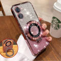 For Vivo Y18 / Vivo Y18e Back Cover with Stand Holder Luxury Shiny Gradient Plating Glitter Girls Slim Phone Case Clear Soft Silicone Protective Cases Pouch Women. 