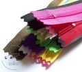 Pack of 12 Multicolored Nylon Zippers Set (16 Inches) | Durable & Flexible Zippers for Bags, Shirts, Crafts & Clothing. 