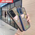 JIUMOO For vivo T1 5G Case Cartoon Cute Dinosaur Frosted Transparent Back Cover Lens Camera Protect Phone Case Silicone Edge Full Cover Casing Hard Cases. 
