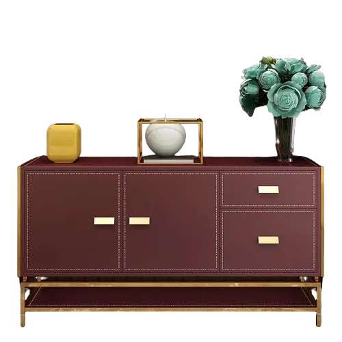Modern%20Green%20Sideboard%20Buffet%20Table:%20Elegant%20Cabinet%20with%203%20Doors,%201%20Drawer,%20and%20Gold%20Frame%20Accent%20-%20Image%206