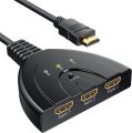 HDMI Switch 4K, Deluxe 3 Port HDMI Switcher 3x1 HDMI Splitter Hub 3 in 1 Out with Pigtail Cable Supports 4K 3D HD 1080P for Xbox PS4 Roku HDTV. 
