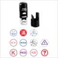 Mini 12mm Self inking Custom Round Rubber Stamp Shiny R512 -Using for paper and card with blue or black ink pad. 