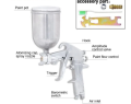 Paint Spray Machine - Aluminum Tank 400ml Atomiztion Paint Air Spray Machine Tool - Paint Sprayer Gun F-75G with 400 ml Color Bucket and Tools. 