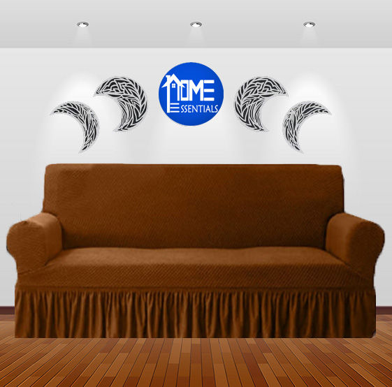 Turkish Style Sofa Covers with Frill - Stretchable Jersey Couch Cover, Washable Premium Quality Sofa Protector 1 to 7 Seater  By Home Essentials