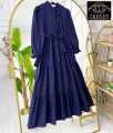 Western Belt Style Long Frock with Panel Work. 