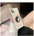 For Vivo Y21 Y21A Y21T Y33s Y33T Back Cover + Bowknot Makeup Mirror Fashion Shiny Plating Square Bumper Bling Girls Phone Case Soft TPU Silicone Shockproof Back Cover. 
