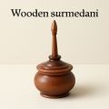 2-Piece Set Of Handmade Wooden Surma Dani, Handmade Persian Wooden Surma Dani – Traditional Kohl Storage. 