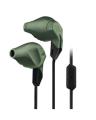 Grip 200 In-Ear Sweat-Resistant Sport Headphones with In-Line 1 Button Microphone - Olive Green. 
