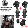 3 in 1 Set of Bike Riding Gear, Knee, Elbow, Gloves, Biker Protective Gear, Pair of Elbow and Knee Pad Black For Bikers, Bikers Protector Safety Pad, Cycling Knee Pads and Elbow Pads, Outdoor Knee Pads & Elbow Pads Set, AAI Sports. 
