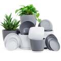 Set of 10 Indoor Plant Pots with Drainage - Decorative Plastic Planters for Indoor Plants. 