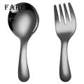 Stainless Steel Fork Spoon Set Mini Stainless Steel Baby Spoon Fork Set for Dessert Tea Soup Kitchen Utensils Polished Cutlery Set. 