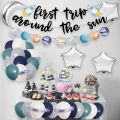 58PCS Solar System Party Balloons Set Space First Trip Around The Sun Decorations Birthday Banner Solar System 1st Birthday Decorations Boy First Trip Around The Sun Cake Topper Galaxy Party Supplies Set. 