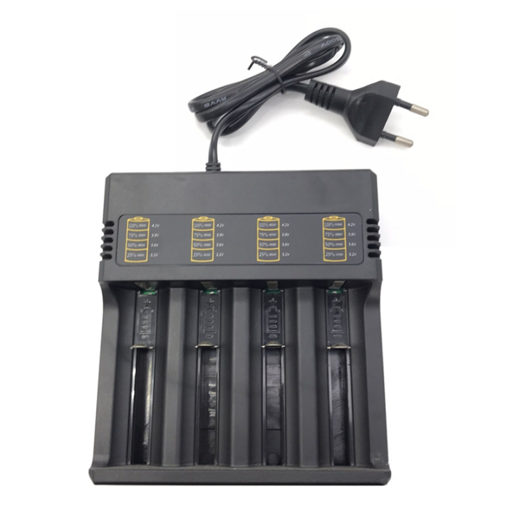 1 Piece 18650 Battery Charger 4 Slots Charging for 3.7V 18650 26650 21700 14500 16340 EU Plug